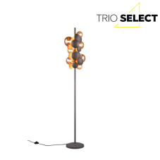 TRIO SELECT 417400742 BUBBLE stojací lampa V1550mm 7xG9 antracit, jantarová