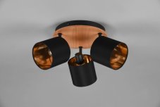 TRIO Reality R81333930 TOMMY stropní bodové svítidlo/spot 3xE14 černá, imitace dřeva