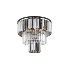 GLOBO 15695D NAXIS stropní svítidlo D400mm 3xE27 černá, kouřová, průhledná