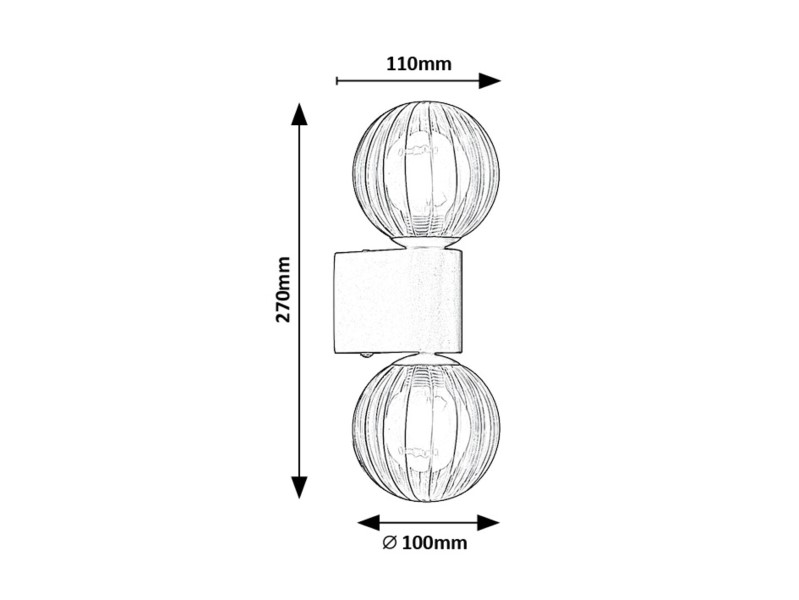 RABALUX 75022 Colzar nástenné svietidlo nad zrkadlo D100mm 2xG9 IP44 matná čierna