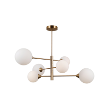 ITALUX PND-55342-6-HB Evora závěsné svítidlo 6xG9 medová mosaz, bílá