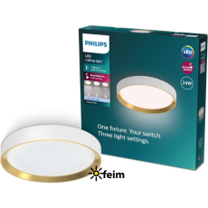 Philips 8720169301399 Hanno stropné svietidlo D384mm LED 24W/2800lm 4000K biela, zlatá, SceneSwitch