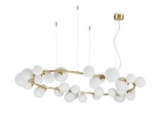 Ideal Lux 296746 PERLAGE závesné svietidlo 30xG9 mosadzná, biela