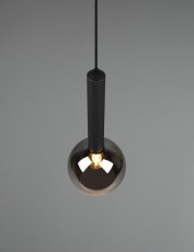 TRIO 310300132 CLAYTON závesné svietidlo 1xE27 D200mm čierna matná, dymová