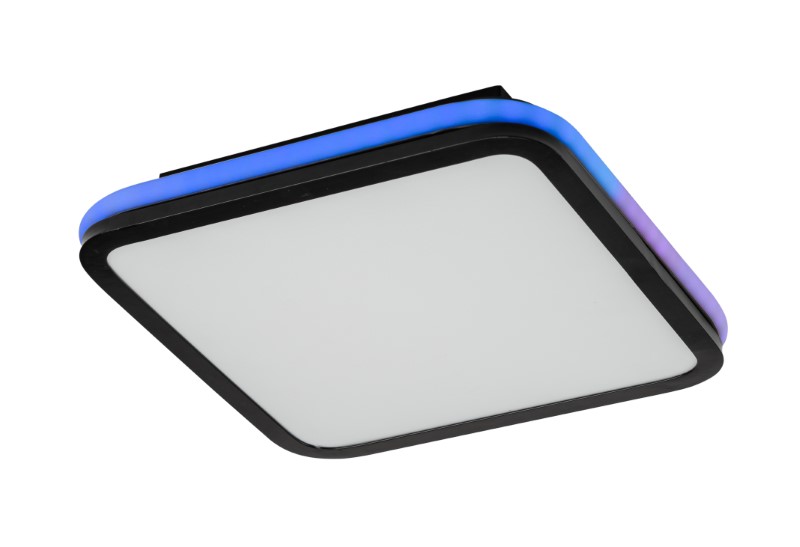 RABALUX 71399 Serkan stropní svítidlo LED 43W/2600lm 3000-6500K černá, bílá, stmívatelné, dálkový ovladač
