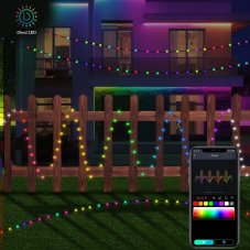 RABALUX SMART LIGHT 77124 Biri venkovní svetelná řetěz 10m LED 3,2W RGB IP44 průhledná, stmívatelná, dálkový ovladač
