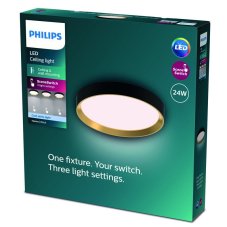 Philips 8720169301351 Hanno stropní svítidlo D384mm LED 24W/2800lm 4000K černá, zlatá, SceneSwitch