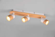 TRIO 801100331 ARUNI stropní bodové svítidlo/spot 3xGU10 bílá, světlé dřevo