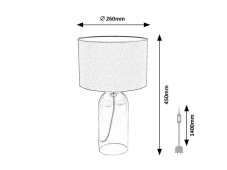 RABALUX 74048 Luxin stolní lampička V450mm 1xE14 tónované sklo, šedá