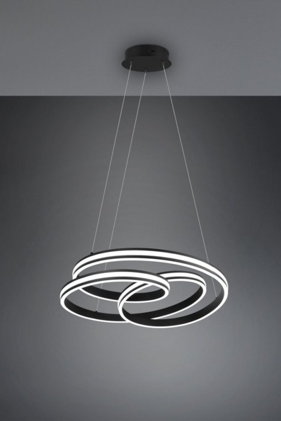 TRIO 326210132 NURIA/YARA závesné svietidlo LED D600mm 60W/7200lm 2300+3000+4000K matná čierna, switchdimmer