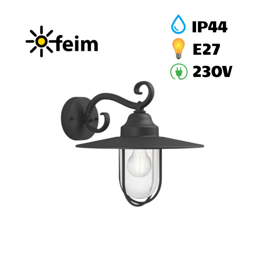 Philips 16270/30/PN Pasture nástenné svietidlo čierne 1x E27 IP44