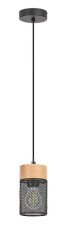 RABALUX 72041 Callum závěsné svítidlo 1xE27 D95mm černá, světlé dřevo