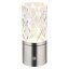 GLOBO 21010N LUNKI dotyková stolná lampička V190mm LED 2,5W/185lm 2700+6500+4000K matný nikel, priehľadná, vrátane batérie CR18650 1800mAh 3,7V, USB-A 2.0 - USB-C