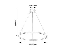 RABALUX 72347 Beliza závěsné svítidlo D600mm LED 55W/5500/4100lm 3000K zlatá, bílá