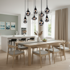 TRIO 317000832 LUMINA závěsné svítidlo 8xE14 černá matná, chrom