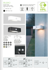 TRIO Reality R23336202 BILBAO solárne nástenné svietidlo so senzorom SMD LED 6W/700lm 4000K IP44 čierna, hybrid