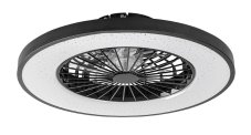 RABALUX 71334 Dalfon2 stropní svítidlo s ventilátorem D540mm LED 72W/2100lm 3000-6500K černá, stmívatelné, dálkový ovladač, starlight efekt