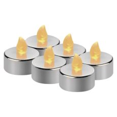 EMOS DCCV12 vianočná dekorácia čajová sviečka strieborná LED 3,8cm 0,06W vintage, 6-set, incl.  CR2032