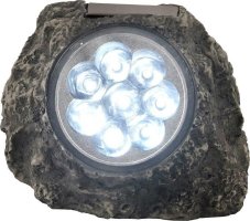 Globo 33920 solární svítidlo dekorativní, imitace kamene LED 8x0,06W 4000K, Ni MH 2xAA 600mAh 1,2V, IP44, šedá, průhledná