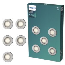 Zapustené svietidlo GU10 nikel IP20 PHILIPS Peridot 8721103037176 balenie 5 ks