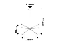 RABALUX 72168 Nivaro závesné svietidlo LED 36W/3150lm 3000K čierna, biela