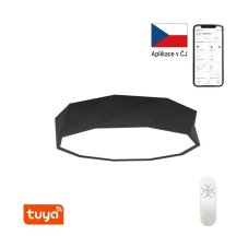 Immax 07130-B60 NEO DIAMANTE stropné svietidlo LED D600mm 43W/3450lm 2700-6500K matná čierna, diaľkové ovládanie