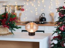 TRIO Reality R57771113 EARL dotyková stolní lampička SMD LED 1,5W/100lm 3000K černá matná, jantarová, nabíjecí baterie, USB-C port