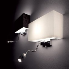 Nástenné svietidlo Ideal lux 035956 HOTEL AP2 NERO 2xE27/LED 1W/45lm 3000K