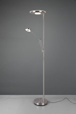 TRIO 424210307 BARRIE stojací lampa dotyková LED D300mm 32W/4000lm, 6W/600lm 2700+3300+4000K matný nikl, stmívatelné