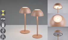 TRIO Reality R54106165 RICARDO dotyková stolní lampička v300mm SMD LED 1,7W/240lm 3000K IP54 kávová