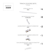 Lištové svietidlá SET 8x GU10 4 m biela Zuma Line Lulu Track 3589