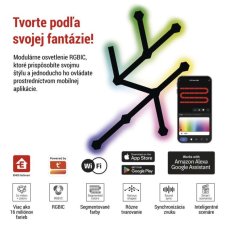 EMOS ZIW269R GoSmart LED svietidlo Lines čierne, 9 častí, 34 W, RGB, stmievateľné, WiFi
