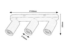 RABALUX 73083 Yorli stropní bodové svítidlo/spot 3xGU10 černá