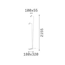 Ideal lux 326672 GINGER stojacia lampa V2155mm 2xGU10 čierna