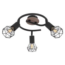 GLOBO 54802S-3H XARA I stropné bodové svietidlo/spot D230mm 3xE14 čierna, drevo