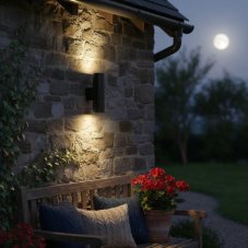 Exteriérové nástenné svietidlo Ideal lux 100395 GUN AP2 SMALL NERO 2xGU10 35W IP44 IP44
