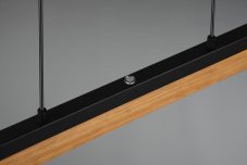 TRIO 341610132 KERALA dotykové závěsné svítidlo SMD LED 25W/3000lm 3000K černá matná, drěvo