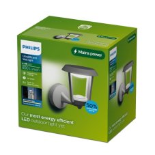 Venkovní nástěnné svítidlo se senzorem LED 2700K antracitová IP44 PHILIPS UltraEfficient Nuvy 8721103104878