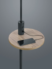 TRIO 400400132 CLAAS Stojanová lampa 400mm E27 1X60W Matná čierna, šedá, USB port