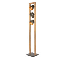 TRIO 401900367 BELL stojacia lampa 3xE14 antický nikel, drevo