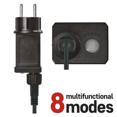 D4AM09 EMOS CLASSIC vánoční řetěz 180 LED, 18m, 8 módů svícení, multicolor, IP44