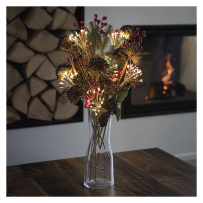 D3AW08 EMOS NANO vánoční řetěz ohňostroj, 150 LED, 2,35 m, transparentní drát, teplá bílá, časovač