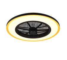 Stropný ventilátor so svetlom LED 2700–6500K čierna, zlatá IP20 TRIO Reality VARPULA R69272180 časovač
