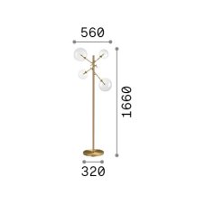 Ideal lux 348285 EQUINOXE stojací lampa V1660mm 4xG4 měděná