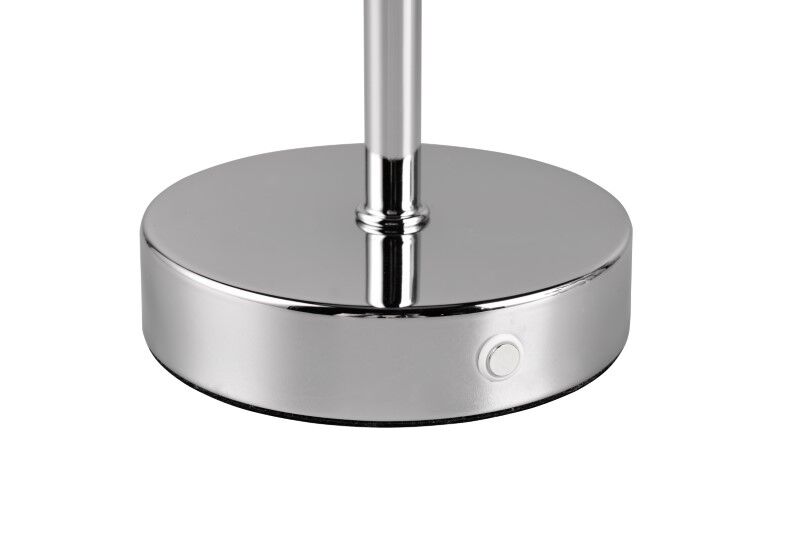 TRIO Reality R59151106 JEFF dotyková stolná lampička SMD LED 1,5W/120lm 3000K chrómová, biela, nabíjateľná batéria, USB-C port