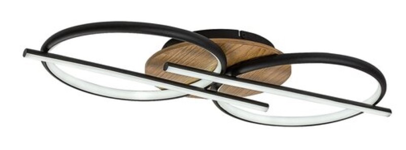 RABALUX 71403 Arash stropné svietidlo LED 40W/2200lm 3000+4000+6500K čierna, drevo, biela