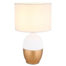 GLOBO 21627W VALENTINO stolná lampička V430mm 1xE14 zlatá, biela