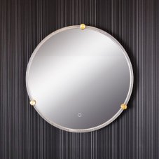 LED koupelnové kulaté zrcadlo s osvětlením průměr 60 cm 756lm 3000+4000+6000K IP44, černé, průhledné - Zuma Line LUSTRO D2532