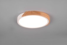 TRIO Reality R67201131 JANO stropní svítidlo SMD LED D310mm 20W/2400lm 3000K bílá matná, imitace dřeva, switchdimmer