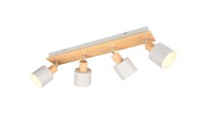TRIO 862700476 SHANTI stropní bodové svítidlo/spot 4xE14 dřevo, světle šedá